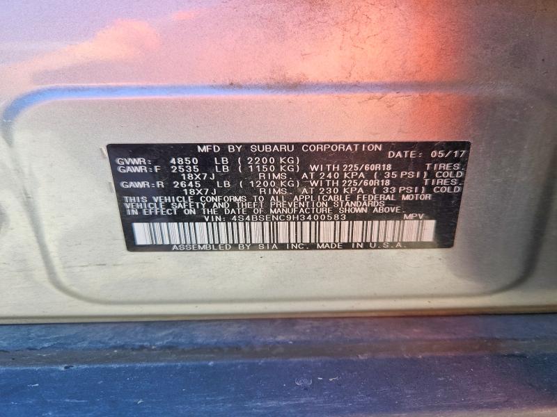 Photo 14 from auction – 2017 SUBARU OUTBACK with VIN 4S4BSENC9H3400583