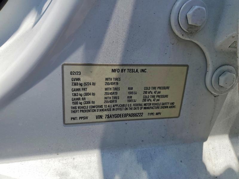 Photo 14 from auction – 2023 TESLA MODEL Y with VIN 7SAYGDEE8PA066222