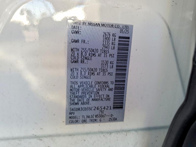Photo 14 from auction – 2025 NISSAN PATHFINDER with VIN 5N1DR3CD3SC265421