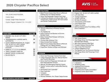 Photo 13 from auction – 2026 CHRYSLER PACIFICA with VIN 2C4RC1BG9TR230886