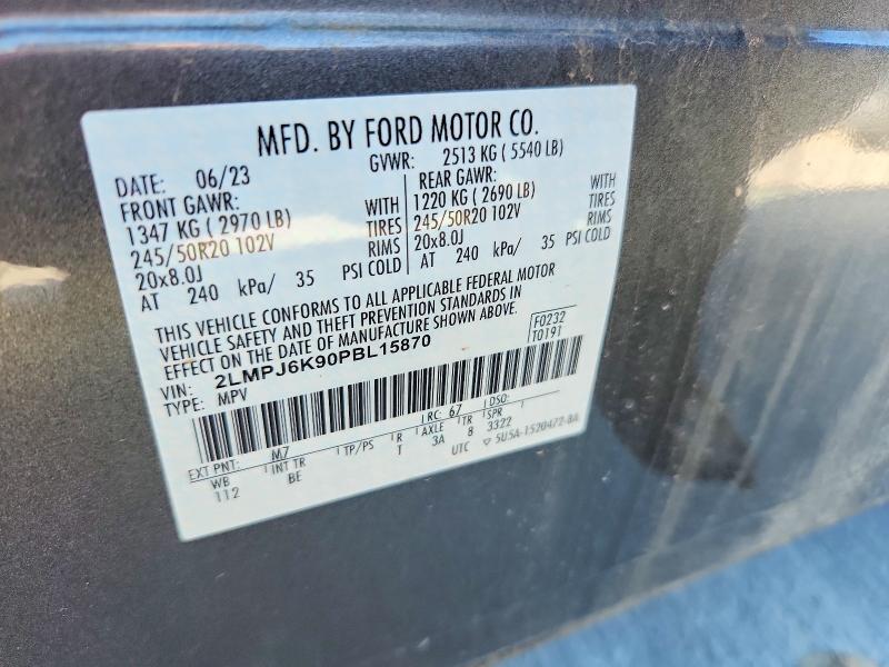 Photo 14 from auction – 2023 LINCOLN NAUTILUS with VIN 2LMPJ6K90PBL15870