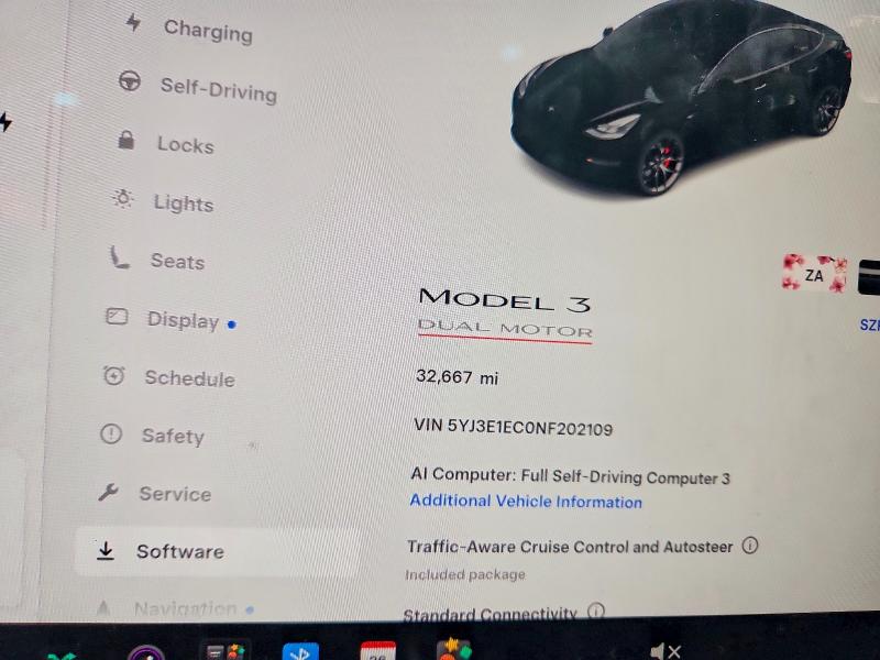 Photo 9 from auction – 2022 TESLA MODEL 3 with VIN 5YJ3E1EC0NF202109