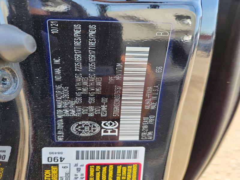 Photo 14 from auction – 2022 TOYOTA SIENNA with VIN 5TDGRKEC9NS079787
