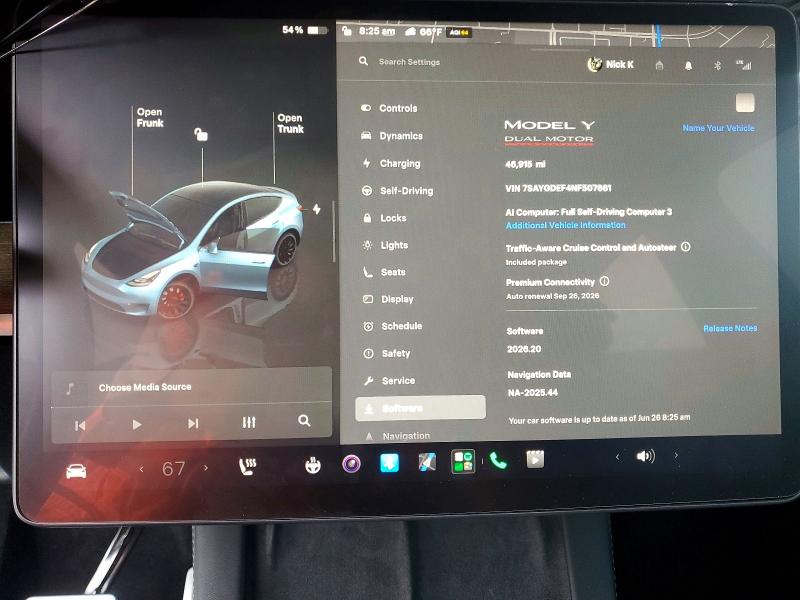 Photo 9 from auction – 2022 TESLA MODEL Y with VIN 7SAYGDEF4NF507661