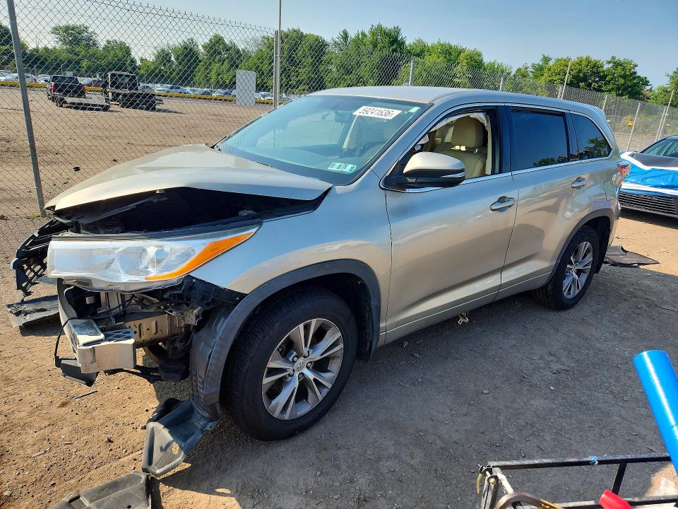 TOYOTA HIGHLANDER 2014 with VIN 5TDBKRFH9ES015220 - Photo from auction