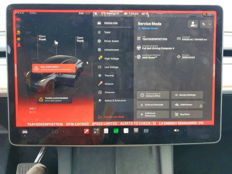 Photo 9 from auction – 2023 TESLA MODEL Y with VIN 7SAYGDEE9PF877515