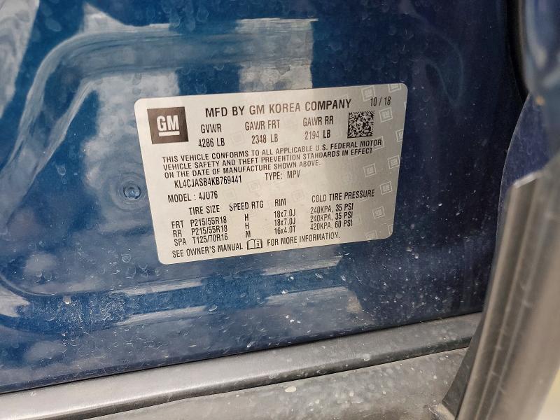 Photo 14 from auction – 2019 BUICK ENCORE with VIN KL4CJASB4KB769441