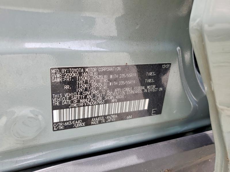 Foto 14 de la subasta – 2022 TOYOTA RAV4 con VIN JTMC1RFV7ND087963