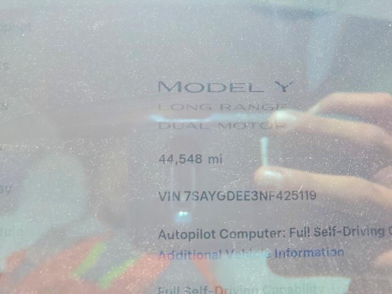 Снимка 9 от търг – 2022 TESLA MODEL Y с VIN 7SAYGDEE3NF425119
