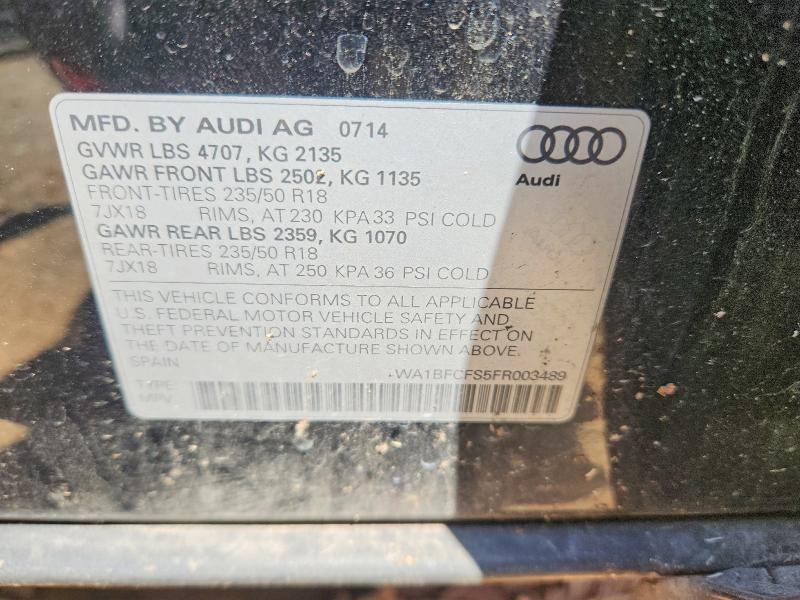Photo 14 from auction – 2015 AUDI Q3 with VIN WA1BFCFS5FR003489
