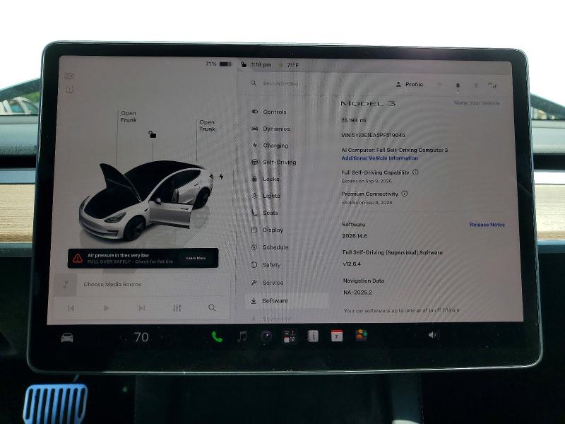 Photo 9 from auction – 2023 TESLA MODEL 3 with VIN 5YJ3E1EA5PF519045
