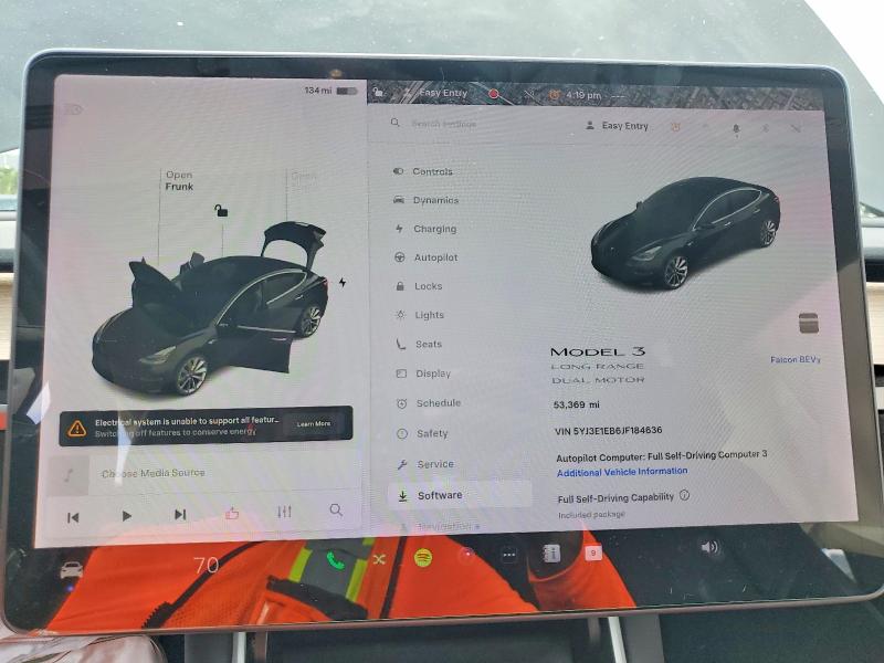 Photo 9 from auction – 2018 TESLA MODEL 3 with VIN 5YJ3E1EB6JF184636