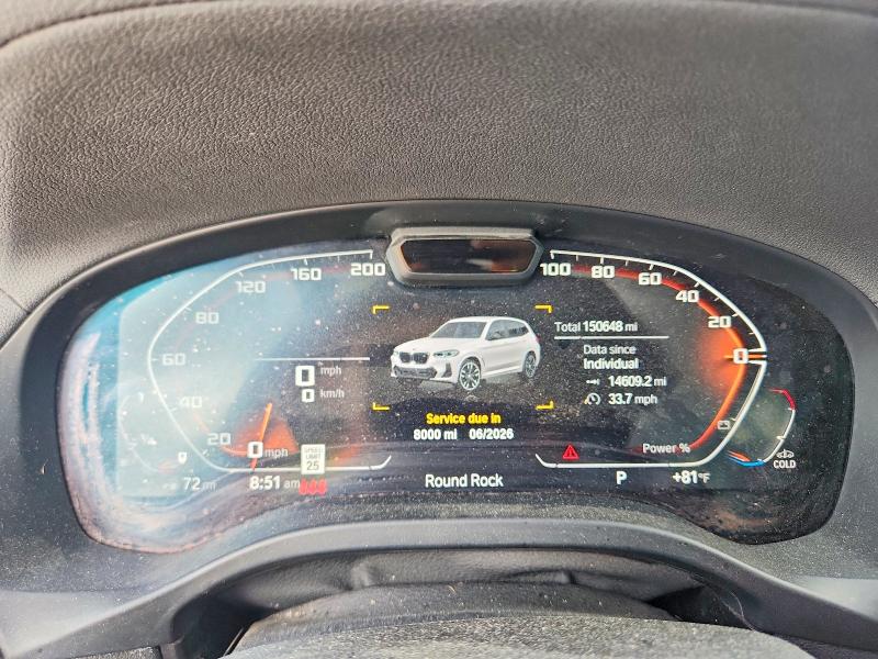 Photo 9 from auction – 2022 BMW X3 with VIN 5UX83DP03N9J43422