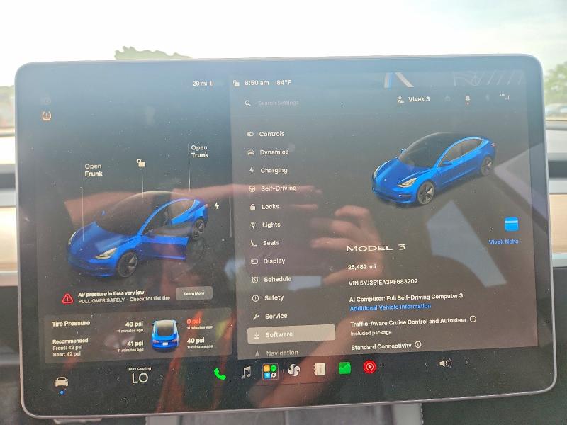 Photo 9 from auction – 2023 TESLA MODEL 3 with VIN 5YJ3E1EA3PF683202