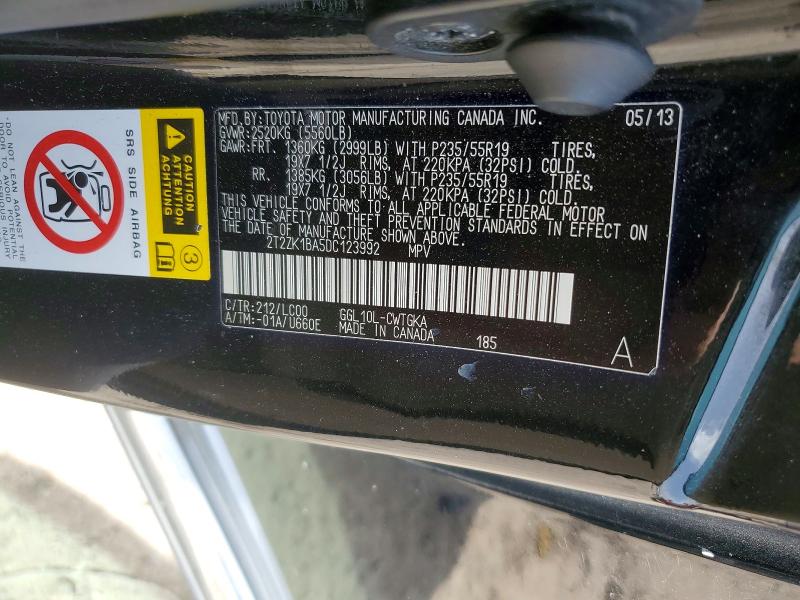 Photo 14 from auction – 2013 LEXUS RX with VIN 2T2ZK1BA5DC123992