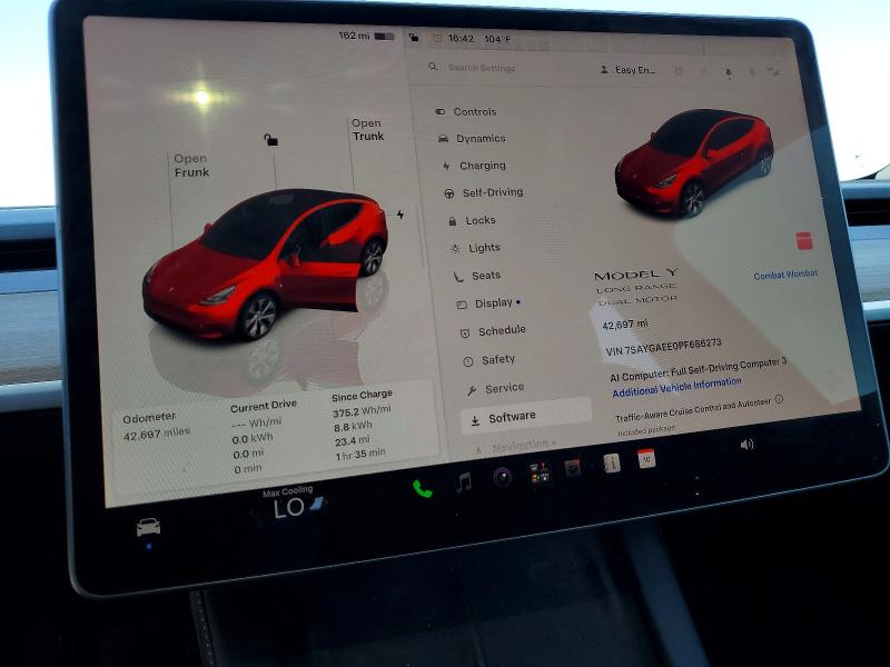 Photo 9 from auction – 2023 TESLA MODEL Y with VIN 7SAYGAEE0PF686273