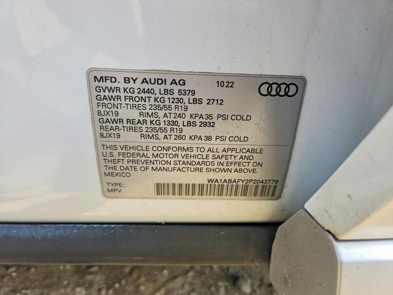 Photo 14 from auction – 2023 AUDI Q5 with VIN WA1ABAFY2P2043779