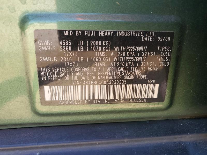Photo 14 from auction – 2010 SUBARU OUTBACK with VIN 4S4BRCCC0A3330335