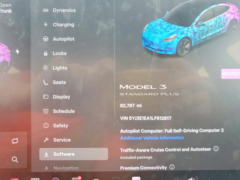 Photo 9 from auction – 2020 TESLA MODEL 3 with VIN 5YJ3E1EA1LF612817