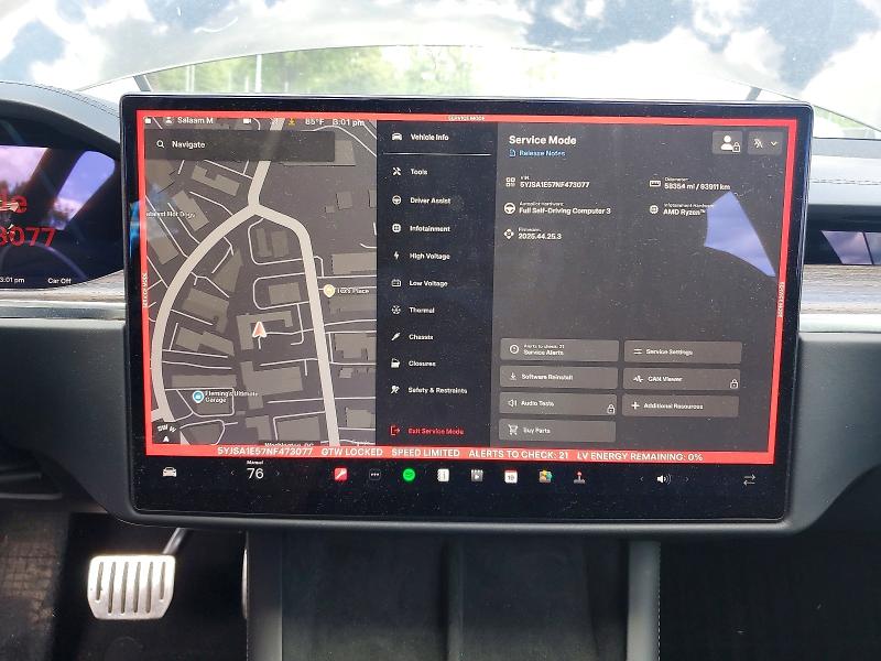 Zdjęcie 9 z aukcji – 2022 TESLA MODEL S z VIN 5YJSA1E57NF473077