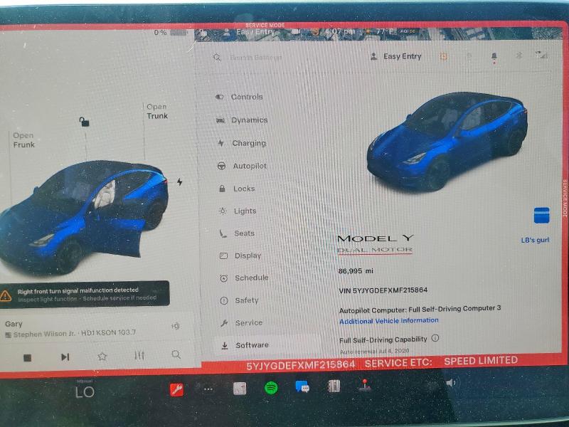 Foto 9 de la subasta – 2021 TESLA MODEL Y con VIN 5YJYGDEFXMF215864