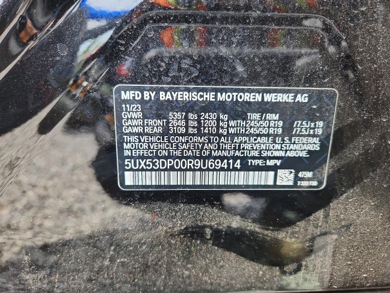 Photo 14 from auction – 2024 BMW X3 with VIN 5UX53DP00R9U69414