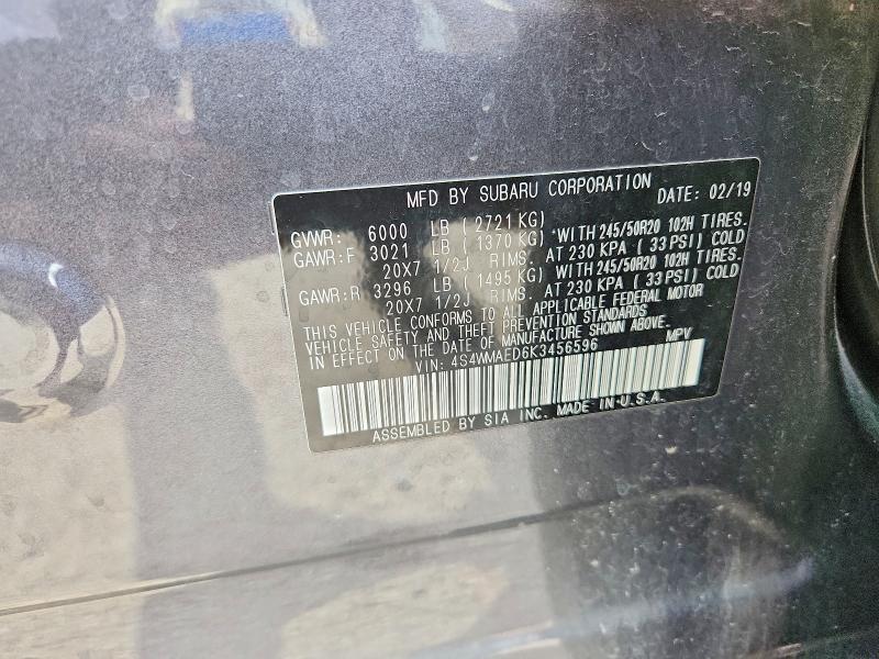 Photo 14 from auction – 2019 SUBARU ASCENT with VIN 4S4WMAED6K3456596