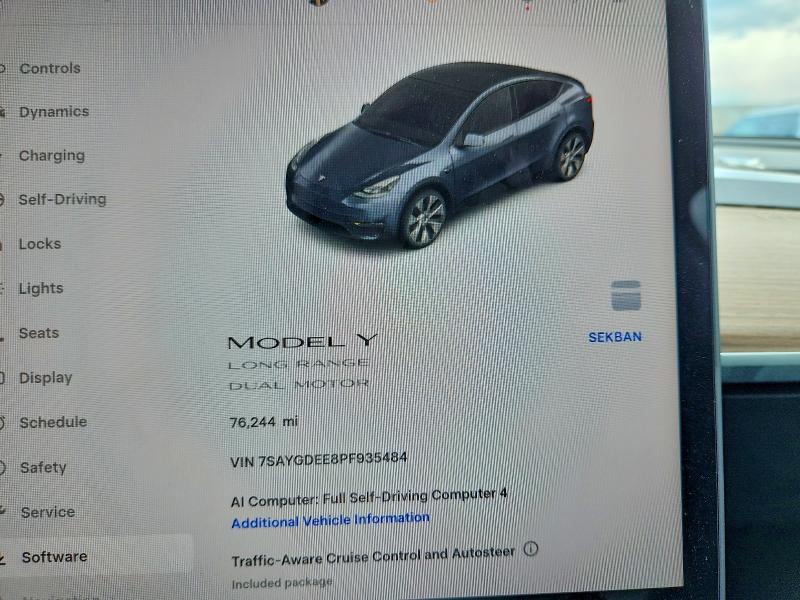 Photo 9 from auction – 2023 TESLA MODEL Y with VIN 7SAYGDEE8PF935484