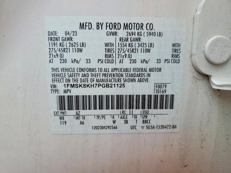 Photo 14 from auction – 2023 FORD EXPLORER with VIN 1FMSK8KH7PGB21125