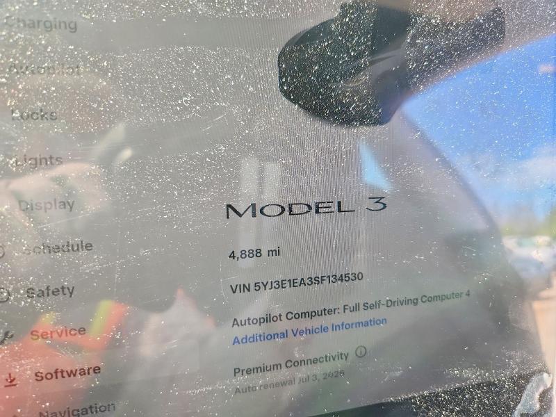 Photo 9 from auction – 2025 TESLA MODEL 3 with VIN 5YJ3E1EA3SF134530