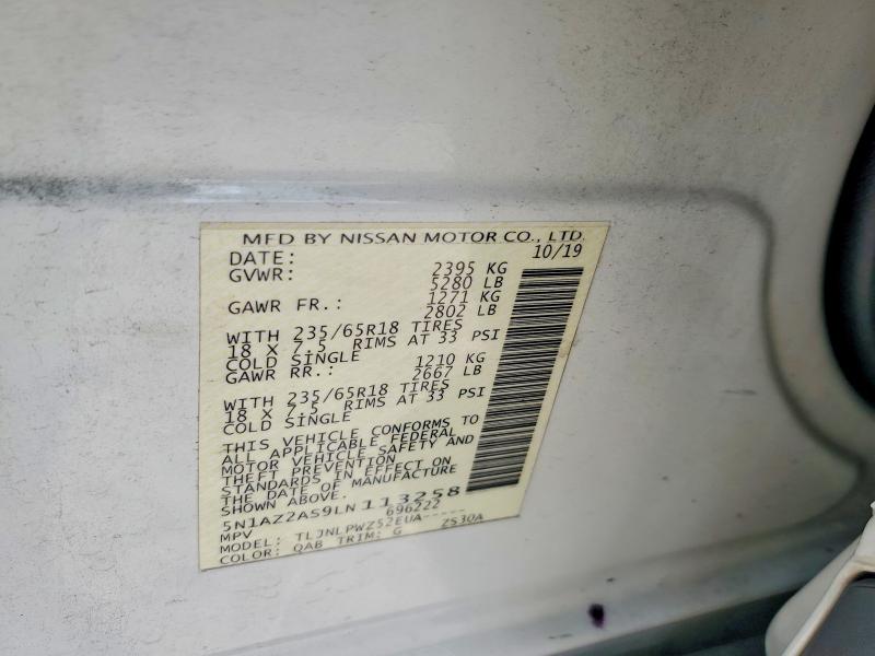 Photo 14 from auction – 2020 NISSAN MURANO with VIN 5N1AZ2AS9LN113258