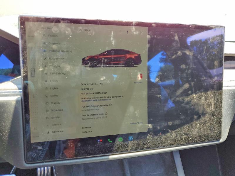 Photo 9 from auction – 2021 TESLA MODEL S with VIN 5YJSA1E59MF441861