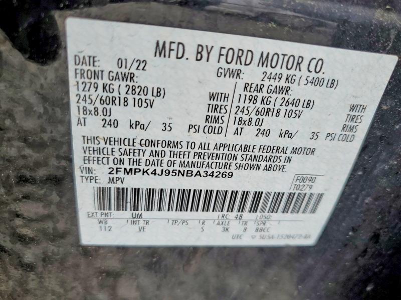 Foto 14 de la subasta – 2022 FORD EDGE con VIN 2FMPK4J95NBA34269