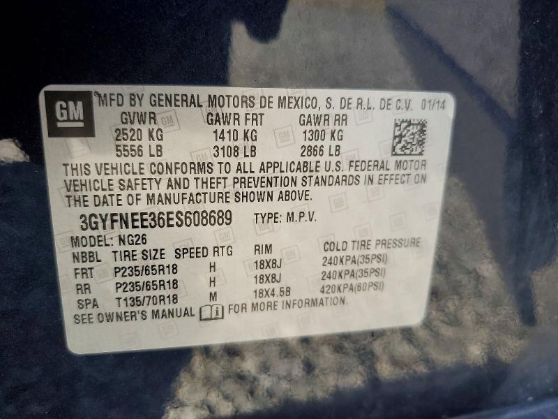 Photo 14 from auction – 2014 CADILLAC SRX with VIN 3GYFNEE36ES608689