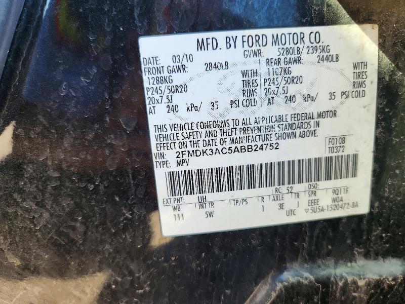 Photo 14 from auction – 2010 FORD EDGE with VIN 2FMDK3AC5ABB24752