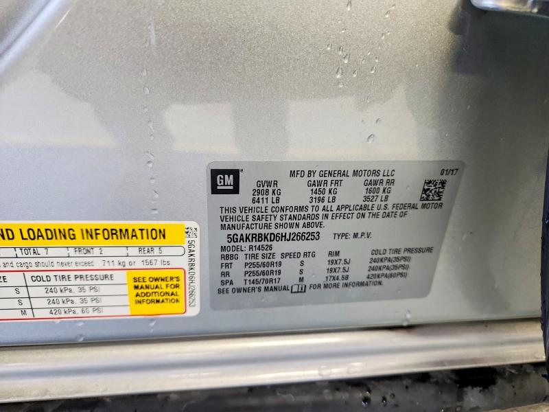 Photo 14 from auction – 2017 BUICK ENCLAVE with VIN 5GAKRBKD6HJ266253