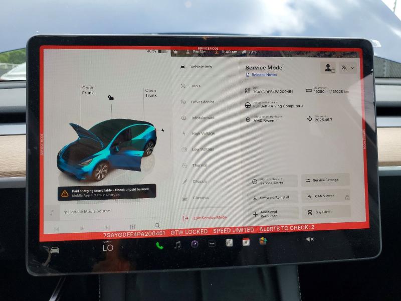 Photo 9 from auction – 2023 TESLA MODEL Y with VIN 7SAYGDEE4PA200451