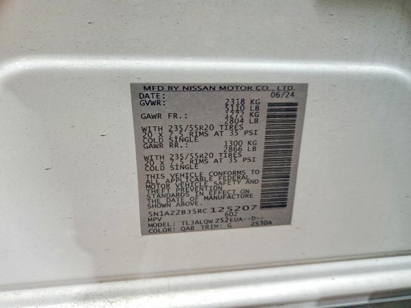 Photo 14 from auction – 2024 NISSAN MURANO with VIN 5N1AZ2BJ5RC125207