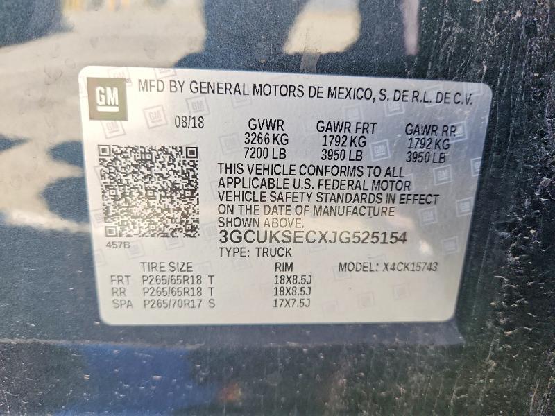 Photo 14 from auction – 2018 CHEVROLET SILVERADO with VIN 3GCUKSECXJG525154
