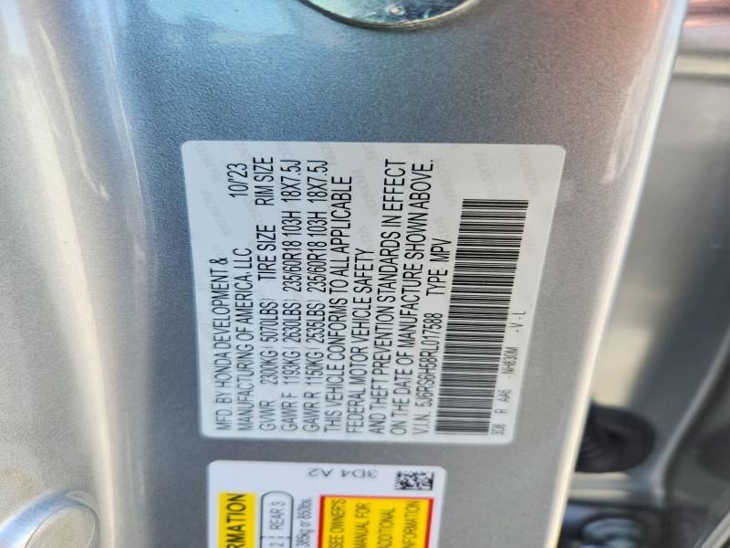 Photo 14 from auction – 2024 HONDA CR-V with VIN 5J6RS6H58RL017588