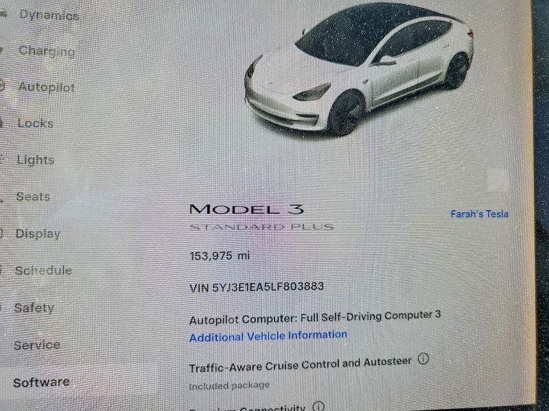 Photo 9 from auction – 2020 TESLA MODEL 3 with VIN 5YJ3E1EA5LF803883