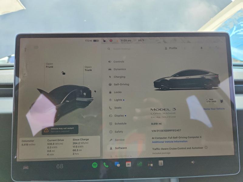 Photo 9 from auction – 2024 TESLA MODEL 3 with VIN 5YJ3E1EB9RF812457