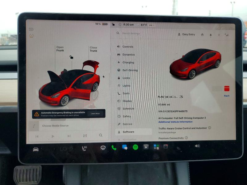 Photo 9 from auction – 2023 TESLA MODEL 3 with VIN 5YJ3E1EA0PF448675