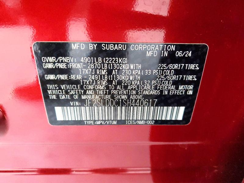 Photo 14 from auction – 2025 SUBARU FORESTER with VIN JF2SLDDC1SH440617
