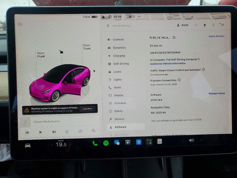 Photo 9 from auction – 2022 TESLA MODEL 3 with VIN 5YJ3E1EA7NF200646