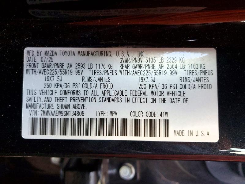 Photo 14 from auction – 2025 MAZDA CX-50 with VIN 7MMVAAEW9SN134808