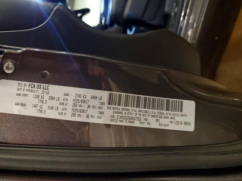 Foto 14 de la subasta – 2017 DODGE GRAND CARAVAN con VIN 2C4RDGEG5HR667352