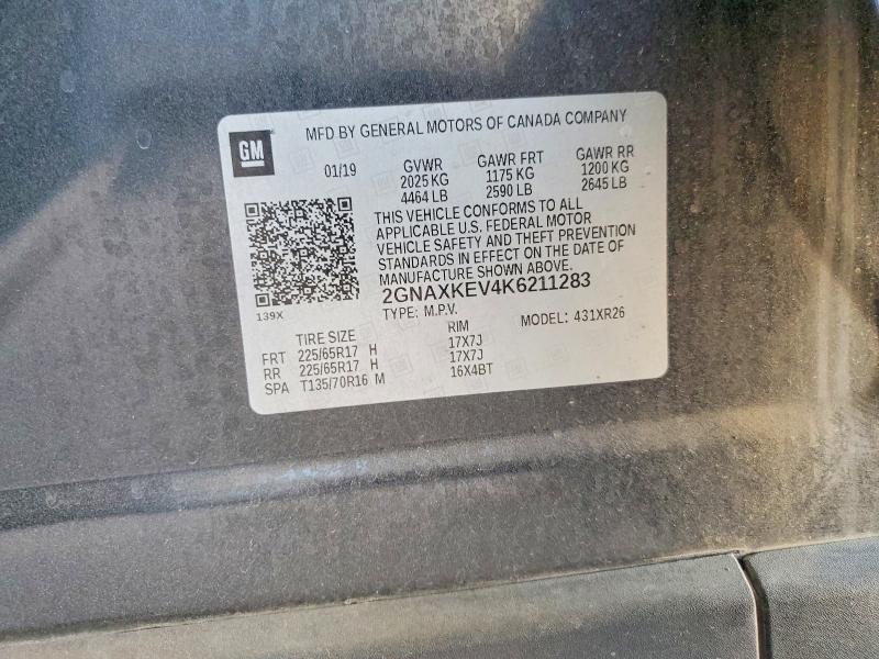 Photo 14 from auction – 2019 CHEVROLET EQUINOX with VIN 2GNAXKEV4K6211283