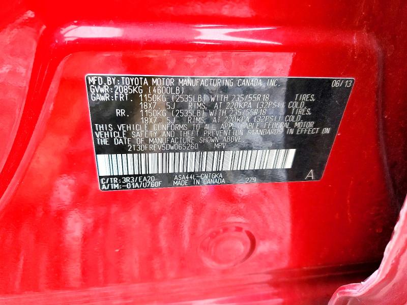 Фото 14 с аукциона – 2013 TOYOTA RAV4 с VIN 2T3DFREV5DW065260