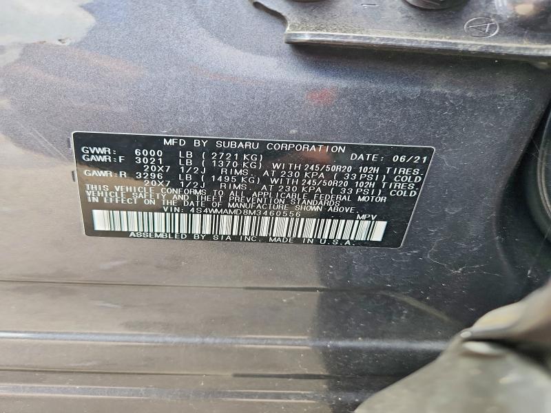 Photo 14 from auction – 2021 SUBARU ASCENT with VIN 4S4WMAMD8M3460556